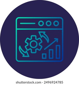 Optimization Line Gradient Icon Design