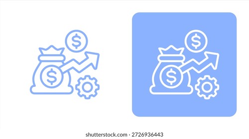 Linha de otimizaçãoIlustração de ícone de plano de fundo contrastante e colorido em duas tonalidades