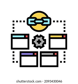 optimization link color icon vector. optimization link sign. isolated symbol illustration