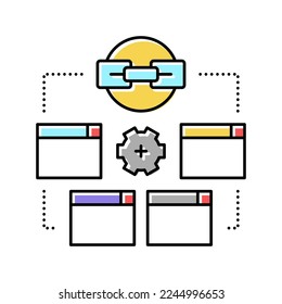 optimization link color icon vector. optimization link sign. isolated symbol illustration