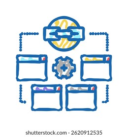 otimização link ícone doodle esboçar vetor. otimização link sinal. símbolo isolado ilustração