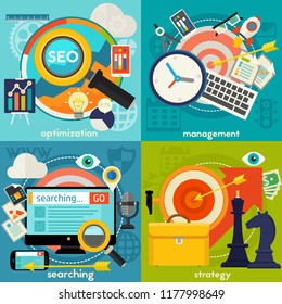 Optimization, Management, Searching and Strategy Concept