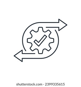Optimization operation of  process.Vector linear icon illustration isolated on white background.