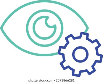 Optimization outline dual color vector illustration icon design