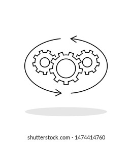 Optimization process icon in flat style. Operation symbol for your web site design, logo, app, UI Vector EPS 10.