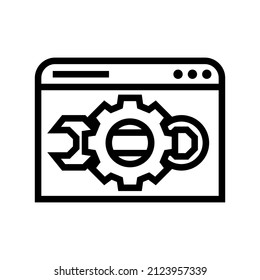 Signo de optimización. Esquema o icono lineal.