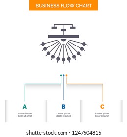 optimization, site, site, structure, Web Business Flow Chart Design with 3 Steps. Glyph Icon For Presentation Background Template Place for text.