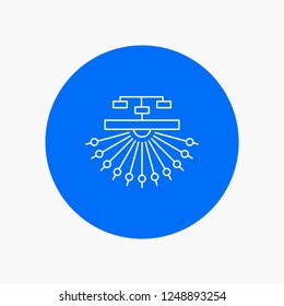 optimization, site, site, structure, Web White Line Icon in Circle background. vector icon illustration