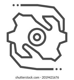 Optimization, square line vector icon.