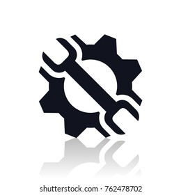 Optimization vector flat icon with reflection.