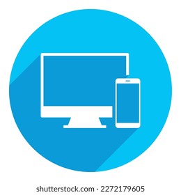 Optimization web design. long shadow design. blue background