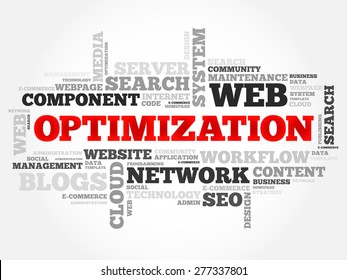 OPTIMIZATION word cloud, business concept