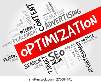OPTIMIZATION word cloud, business concept