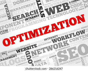 OPTIMIZATION word cloud, business concept