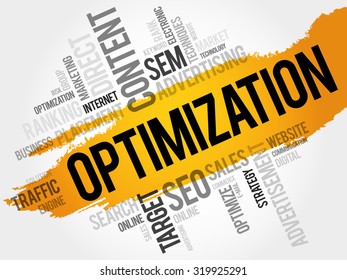 OPTIMIZATION word cloud, business concept