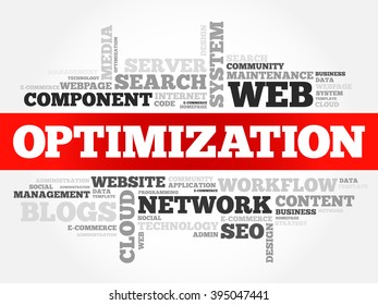 OPTIMIZATION word cloud, business concept