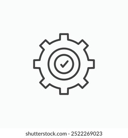 Línea de optimización en color negro de línea delgada. ilustración de símbolos de Vector simple plano.