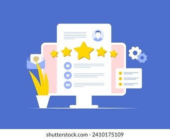 Optimize hiring with strategic HR. Recruitment agency selects ideal candidate through resume analysis. Job search, talent acquisition and professional growth. Vector illustration on blue background