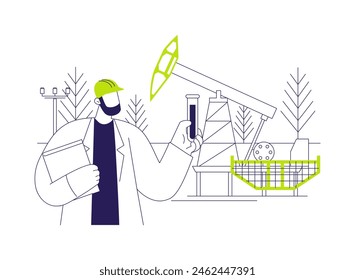 Optimize oil extraction process abstract concept vector illustration. Petroleum geologist deals with oil extraction, applied geology, earth science, natural gas research abstract metaphor.