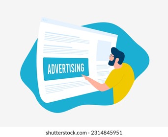 Optimize online advertising strategy with programmatic and native advertising. Drive targeted traffic with engaging media ads banners and effective promotions. Programmatic advertising illustration.