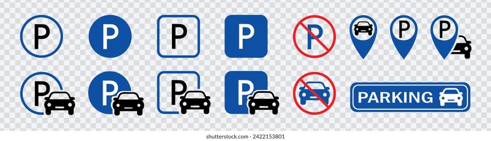 "Optimize parking visuals with our Car Parking Icon Set – A comprehensive collection for clear and effective communication in traffic and parking designs."