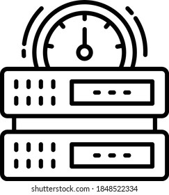 Optimized Server Performance Concept, High Speed Machine Vector Icon Design, Burst computing and hosting company Symbol on White background