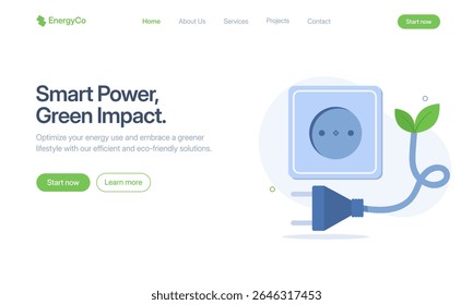 Otimizando o uso de energia para um impacto mais ecológico. Ideal para conceitos sobre energia inteligente, soluções ecológicas e eletricidade sustentável
