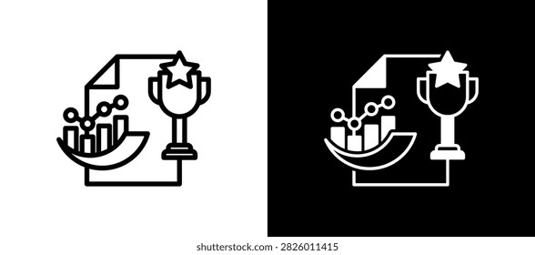 Optimum Results Icon blackwhite Vector Illustration