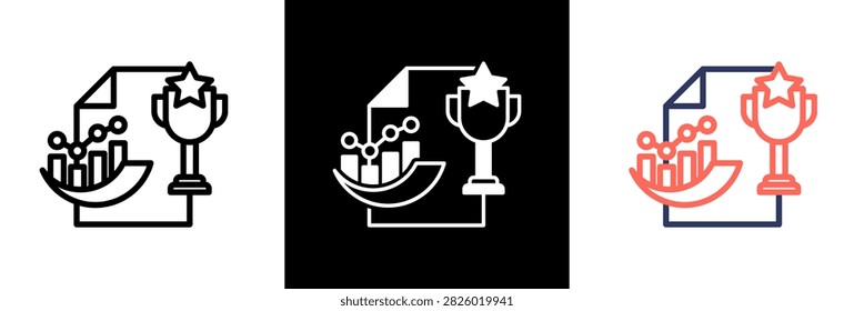 Optimum Results Icon triple Vector Illustration