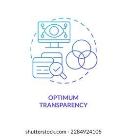 Optimum transparency blue gradient concept icon. Functional programming benefit abstract idea thin line illustration. Performance optimization. Isolated outline drawing. Myriad Pro-Bold font used