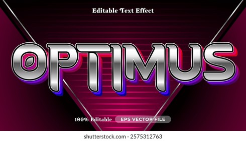 Optimus text effect, Robotic graphic style editable text