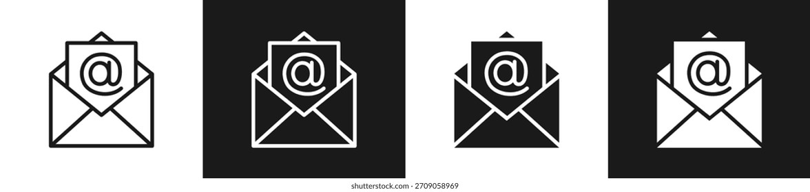 Opt-In Línea De Forma N Estilo Glifo En Fondo Blanco Y Negro