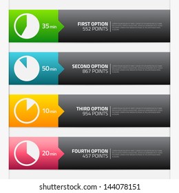 Option banners with place for text