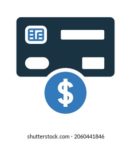 Opción, tarjeta, icono de moneda. Ilustración vectorial simple editable.
