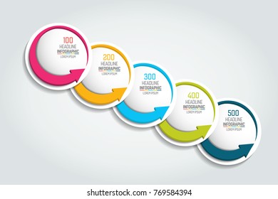 Option chart, scheme, diagram, timeline. 5 Infographic template.