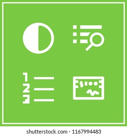 option icon. 4 option vector set. brightness option, check and list icons for web and design about option theme