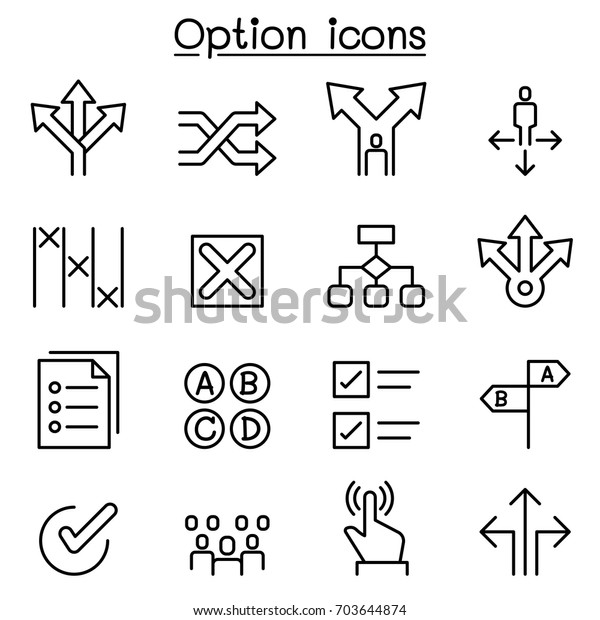 Option icon set in thin line\
style