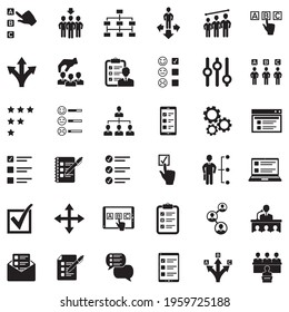 Option Icons. Black Flat Design. Vector Illustration.