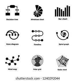 Option icons set. Simple set of 9 option vector icons for web isolated on white background