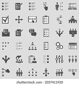 Optionssymbole. Aufkleber-Design. Vektorgrafik.