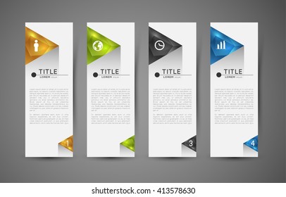 option infographic banners with crystal triangles, graphic design template