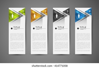 option infographic banners with crystal triangles, graphic design template