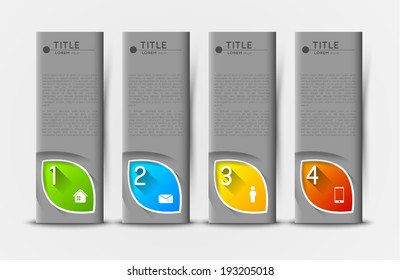 option infographic banners with icons, design template