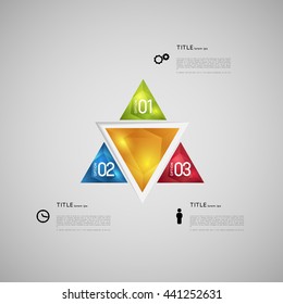 option infographic crystal triangles template, graphic element