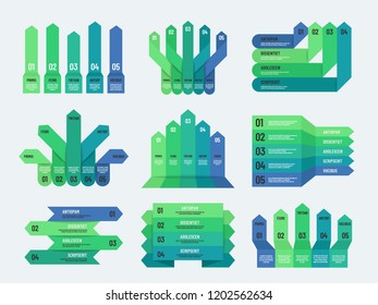 Option infographic. Options, steps or process graphs, charts and diagrams for annual business report. Vector infographics elements. Illustration of diagram and arrow graph, infograph report arrow