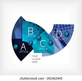 Option infographic presentation layout made of glossy geometric elements