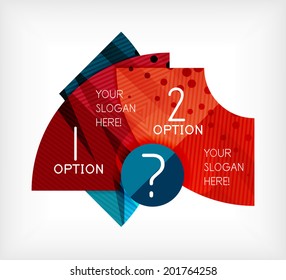 Diseño de la presentación de la infografía de opción hecha de elementos geométricos brillantes