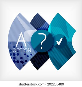Option infographic presentation layout made of glossy geometric elements