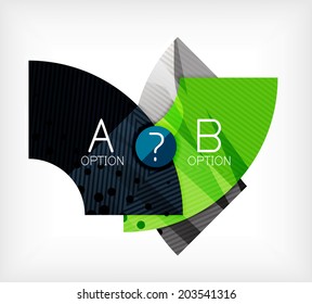 Option infographic presentation layout made of glossy geometric elements