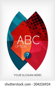 Option infographic presentation layout made of glossy geometric elements